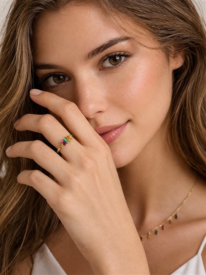 Anello Vidali Gioielli Donna in Oro giallo Smeraldo ANOR-89-34 - ANOR-89-34